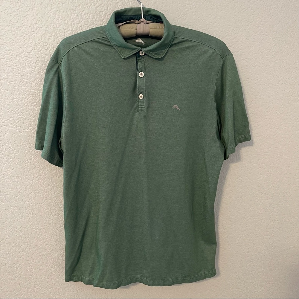 Tommy Bahama Green Polo Golf Shirt, Medium.
